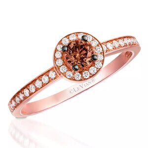 $3250 / NEW / Levian 0.4 CWT Chocolate & Vanilla white Diamond Ring / 14K gold